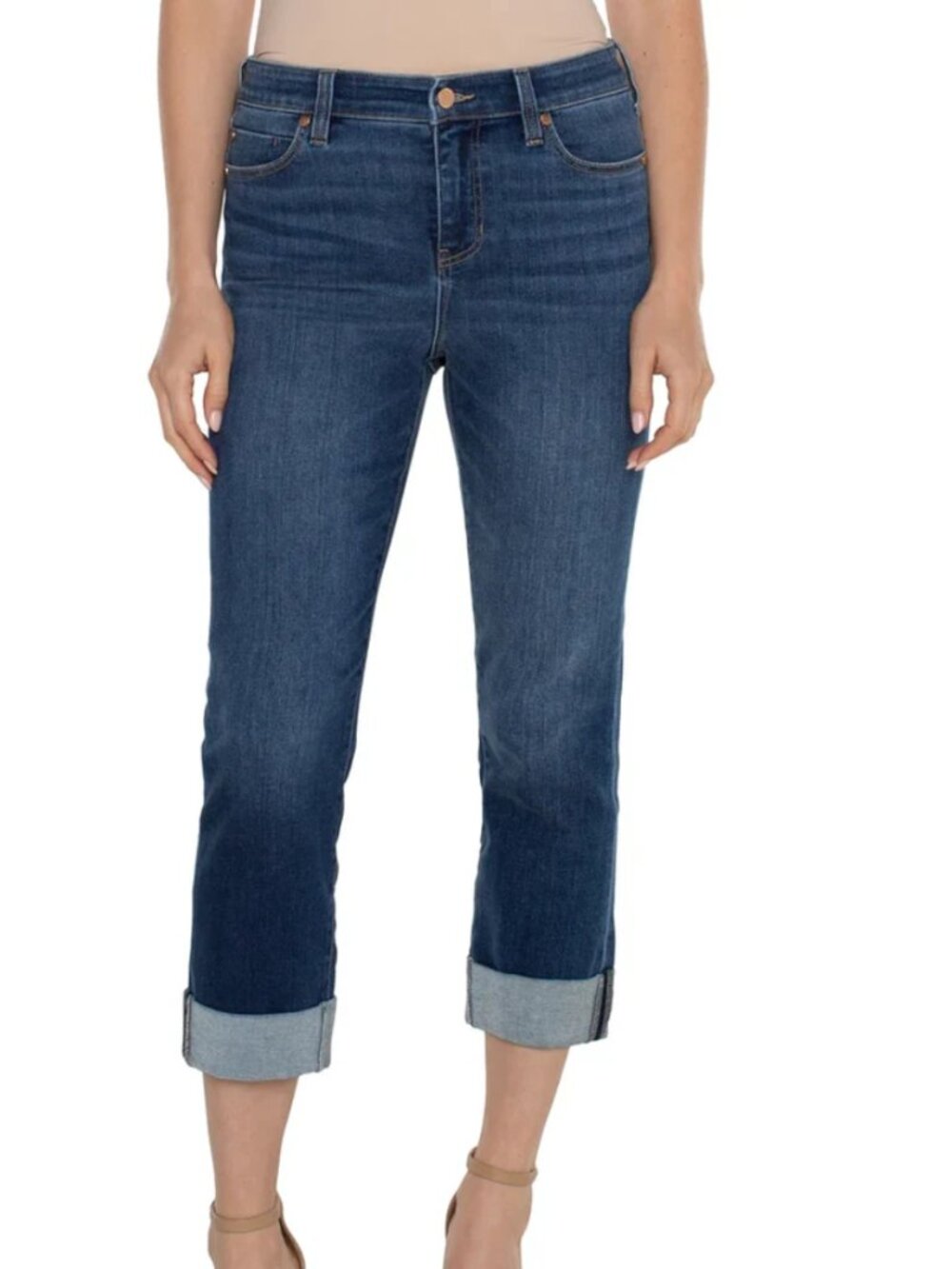 Liverpool Charlie Crop Skinny Jeans w/ Rolled Cuff EUC Size 2/26